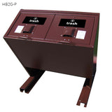 BearSaver - Hid-A-Bag Mini Double Trash/Recycling Enclosure, 64 gal  - HB2G