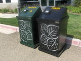 BearSaver - HA Series Double Trash/Recycling Enclosure with Laser Cut Graphics, ADA Compliant  - HA2-PH