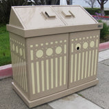 BearSaver - HA Series Double Trash/Recycling Enclosure with Laser Cut Graphics, ADA Compliant  - HA2-PH
