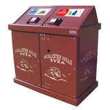 BearSaver - HA Series Double Trash/Recycling Enclosure with Laser Cut Graphics, ADA Compliant  - HA2-PH
