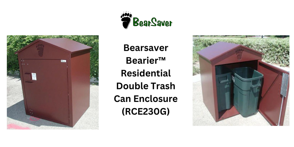BearSaver's Bearier™ RCE230G: A Double 30-Gallon Residential Waste Enclosure with Gabled Roof