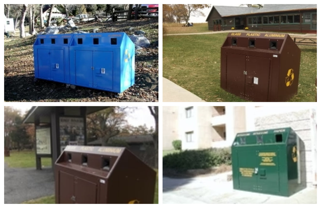 Bear-Resistant Mini Depot Trash Cans and Recycle Bins