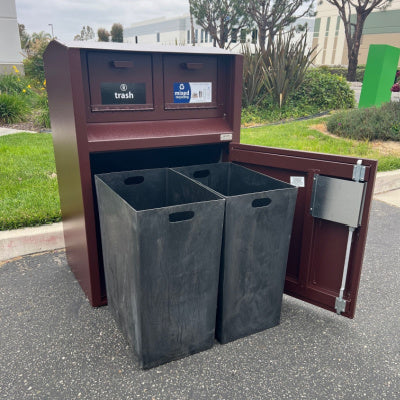 BearSaver - CE Series Double Trash Enclosure, Municipal Style, ADA Com