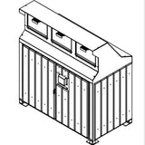 BearSaver - CE Series Triple Trash Enclosure, ADA Compliant - CE340-CH