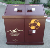 BearSaver - HA Series Double Trash/Recycling Enclosure with Laser Cut Graphics, ADA Compliant  - HA2-PH