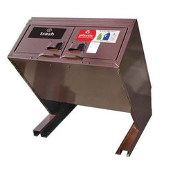 BearSaver - Hid-A-Bag Mini Double Trash/Recycling Enclosure, ADA Compliant, 64 gal - HB2G-UPX