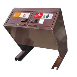 BearSaver - Hid-A-Bag Mini Double Recycling Enclosure, ADA Compliant, 64 gal - HB2G-UPY